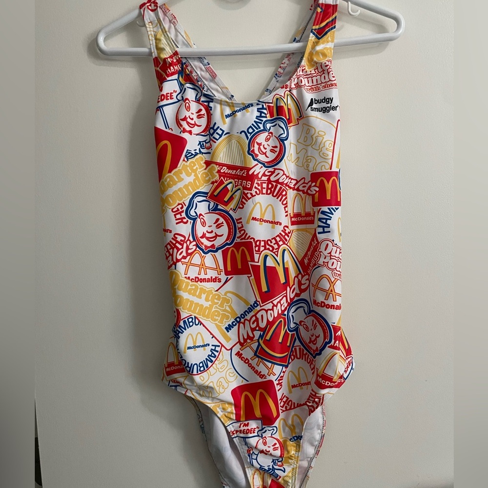 Budgy Smugglers McDonald's Themed Womens One Piece Swimsuit - Red, Yellow, White